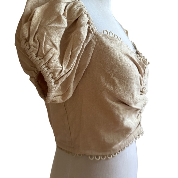 Bebe Elegant Cream Off-Shoulder Women's Top - Picture 4 of 16